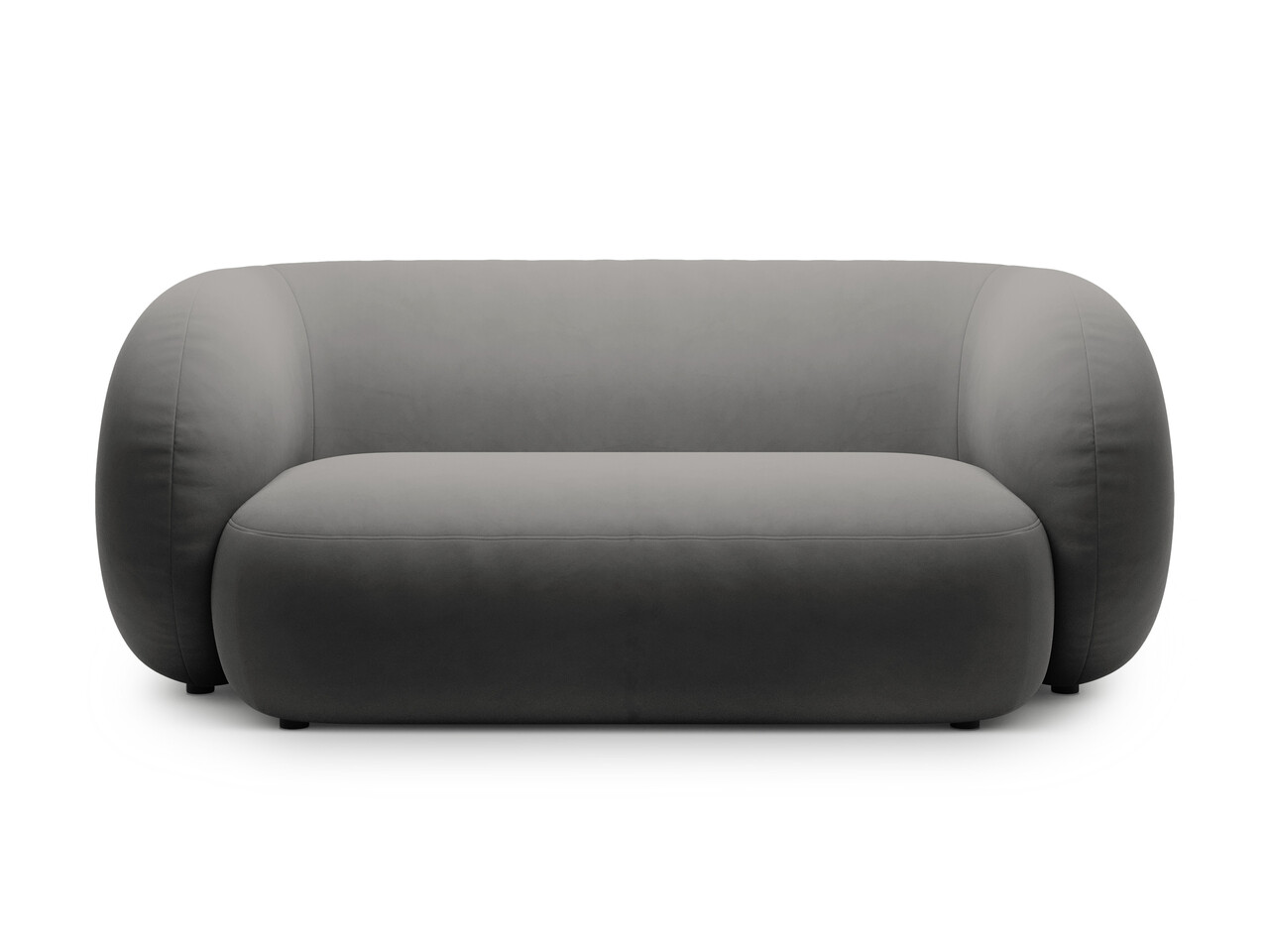 Canapea modulara 2 locuri, Kate, Micadoni Home, 183x99x76 cm, catifea, gri inchis - imagine 5